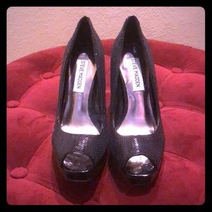 Steve Madden Sequin Peep Toe Pumps